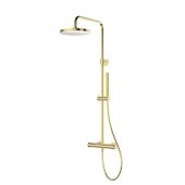 Oltens Vassa 36508800 zestaw prysznicowy ścienny termostatyczny z deszczownicą złoty połysk