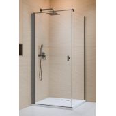 Radaway Nes Brushed GunMetal KDJ I 100220909201L drzwi prysznicowe 90 cm uchylne szczotkowany/szkło przezroczyste