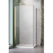 Radaway Nes Brushed Gold KDJ 100220909901R drzwi prysznicowe 90 cm uchylne złoty szczotkowany/szkło przezroczyste