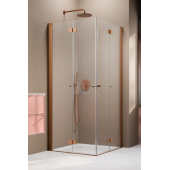 Radaway Nes Brushed Copper KDD B 100240809301R drzwi prysznicowe 80 cm składane miedź szczotkowany/szkło przezroczyste