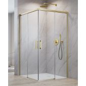 Radaway Idea 8 Brushed Gold KDD 103701009901L kabina prysznicowa część lewa 100x100 cm kwadratowa złoty półmat/szkło przezroczyste