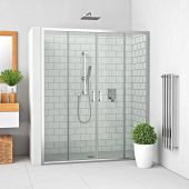 Roth Lega 57415000000002 drzwi prysznicowe 150 cm rozsuwane chrom połysk/szkło przezroczyste