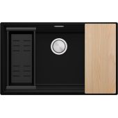 Primagran Praga OOP8KC003 zlewozmywak granitowy 72x43 cm czarny