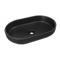 Comad River 2 RIVER2BLACKMATTUN55 umywalka 55x35 cm owalna nablatowa czarna