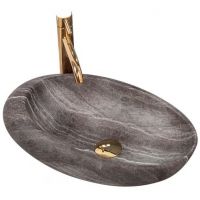 Rea Roxy REAU6649 umywalka 49x31 cm owalna nablatowa szary/kamień