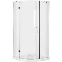 Omnires Manhattan ADF90XLUXTCRTR kabina prysznicowa 90x90 cm półokrągła chrom połysk/szkło przezroczyste