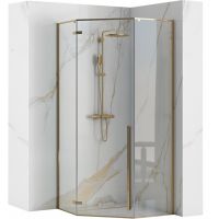 Rea Diamond REAK4904 kabina prysznicowa 90x90 cm złoty połysk/szkło przezroczyste