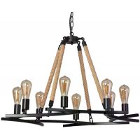 Abruzzo Retro ABRZR8XE287 lampa wisząca powyżej 6x20 W czarny