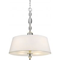 CosmoLight Cancun P04981CHWH lampa wisząca 4x40 W biała-chrom