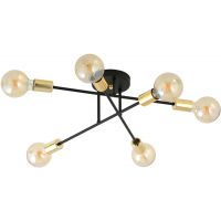 Emibig Veken 6B Gold 11756B lampa podsufitowa 6x15 W czarna-złota