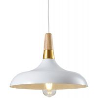 GTV Skandi OSSKAN400DEC lampa wisząca 1x40 W biała-złota-drewno