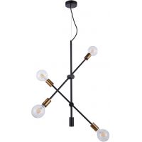 Italux Edmond MDBR262002D4GB lampa wisząca 4x60 W czarna-złota