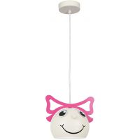Luminex Bambini 3385 lampa wisząca 1x15 W biała-różowa