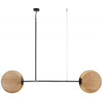 Nowodvorski Lighting Minimal 9375 lampa wisząca 2x25 W czarna-mosiądz-drewno