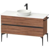 Duravit Sivida SV46600BD790000 szafka 124.5x47.5x54.8 cm podumywalkowa wisząca czarna-orzech