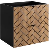 Rodan Trend 5906154450874 szafka 60x46x60.7 cm podumywalkowa wisząca czarna-dąb