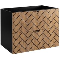 Rodan Trend 5906154450881 szafka 80x46x60.7 cm podumywalkowa wisząca czarna-dąb