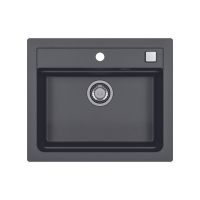 Alveus Atrox 1131996 zlewozmywak granitowy 59x50 cm czarny