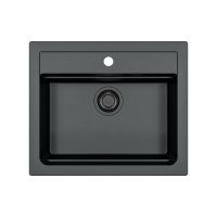Alveus Atrox 1148162 zlewozmywak granitowy 59x50 cm czarny