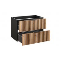 Comad Xilo XILOBLACKWOTAN8280D2S szafka 80x46x57 cm podumywalkowa wisząca czarna-dąb
