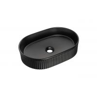 Comad Beyond 5 BEYOND5BLACKE6564 umywalka 48x32.5 cm owalna nablatowa czarna