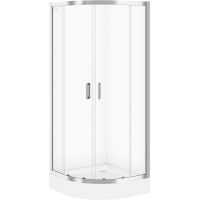 Cersanit Arteco S157001 kabina prysznicowa 80x80 cm półokrągła chrom połysk/szkło przezroczyste