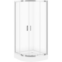 Cersanit Arteco S157002 kabina prysznicowa 90x90 cm półokrągła chrom połysk/szkło przezroczyste