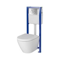 Cersanit Mesto Oval S701838 zestaw stelaż z miską, deską i przyciskiem