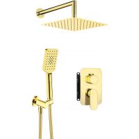 Deante Alpinia BXYZZGAM zestaw prysznicowy podtynkowy z deszczownicą złoty
