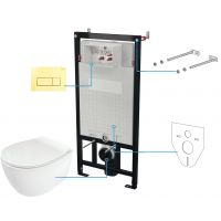 Deante Silia CDLZ6ZPW zestaw stelaż z miską, deską i przyciskiem