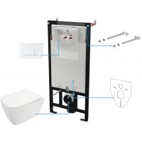 Deante Hiacynt New CDYA6ZPW zestaw stelaż z miską, deską i przyciskiem