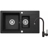 Deante Zorba ZQZA2513 zlewozmywak z baterią grafitowy/grafitowy