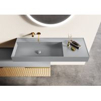 Elita Level RE041461197040 umywalka 120.5x45.5 cm prostokątna ścienna szary/kamień