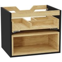 Excellent Tuto 2.0 MLEX2171600BKBL korpus szafki 60x46.5x50 cm podumywalkowa wisząca czarna-dąb