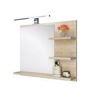 Domtech LED_on L0UVL1UVCC lustro 60x50 cm prostokątne z oświetleniem drewno