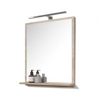 Domtech LED_on LU60x70DS1PLED lustro 60x70 cm prostokątne z oświetleniem drewno