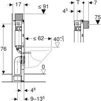 Geberit Duofix 111003001 stelaż podtynkowy do miski wc wiszącej