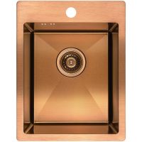 Laveo Marmara SAM810A zlewozmywak stalowy z syfonem 48x37.5 cm