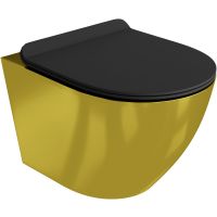 LaVita Sofi Slim Gold/Black 5900378319146_old zestaw miska + deska wolnoopadająca wisząca bez kołnierza dwukolorowy