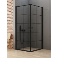 New Trendy New Soleo Black K0285A/D0285A_błędny kabina prysznicowa 90x90 cm kwadratowa czarny mat/szkło przezroczyste