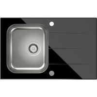 Quadron Olimpia OLIMPIAKOMORASTALOWAZCZARNYMBL zlewozmywak szklano-stalowy 78x50 cm