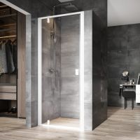 Ravak Nexty 03O70101Z1 drzwi prysznicowe 90 cm uchylne biały połysk/szkło przezroczyste