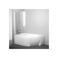 Ravak Rosa 7QLS0100Y1 parawan nawannowy 100 cm 1-częściowy biały połysk/szkło przezroczyste