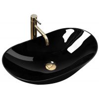 Rea Royal REAU0445 umywalka 62x36 cm owalna nablatowa czarna