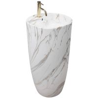 Rea Anya REAU5803 umywalka podłogowa 45x45 cm okrągła wolnostojąca szary/kamień