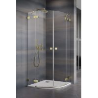 Radaway Essenza Pro Brushed Gold PDD 100950809901L kabina prysznicowa część lewa 80x80 cm półokrągła