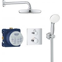 Grohe Grohtherm 34729000 zestaw prysznicowy podtynkowy termostatyczny z deszczownicą starlight chrome