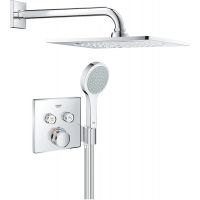 Grohe Grohtherm SmartControl 34742000 zestaw prysznicowy podtynkowy termostatyczny z deszczownicą starlight chrome