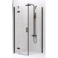 New Trendy New Renoma Black D0201A/D0111B kabina prysznicowa 90x80 cm prostokątna czarny mat/szkło przezroczyste