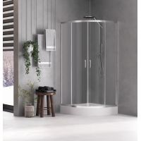 New Trendy Feria ZF0030 kabina z brodzikiem półokrągła 90x90 cm chrom